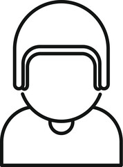 This simple icon represents a construction worker wearing a hard hat, emphasizing workplace safety