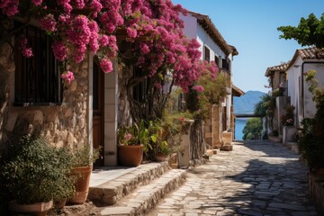 Village of Dherynia, Cyprus, on the Green Line., generative IA
