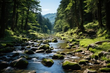 Magic Trails at Sochi National Park, Russia., generative IA