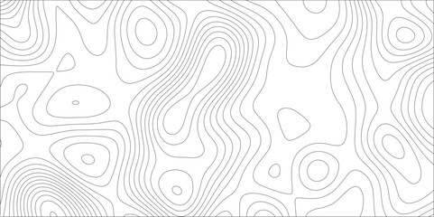 Fototapeta premium Ocean topographic line map with curvy wave isolines vector illustration. Abstract topographic contours map background, Vector contour topographic map. Cartography texture abstract banner use. 