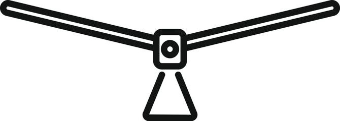 Simple line icon of a contemporary desk lamp, symbolizing illumination and productivity in a work environment