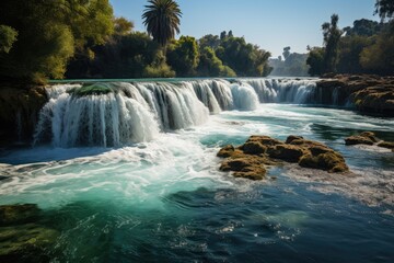 Fototapeta premium Manavgat waterfalls Turkish natural paradise., generative IA