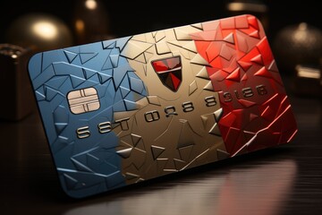 Russian Flag on Credit Card Financial Development Banking Account Statistics Econo, generative IA