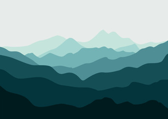 Mountains nature landscape illustration design.