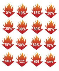 Percent off flame design