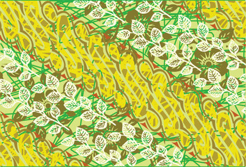 Indonesian batik motifs with very distinctive plant patterns