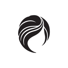 woman with flowers vector logo design.