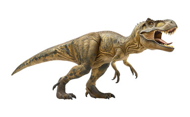 Obraz premium A realistic tyrannosaurus rex dinosaur on a transparent, png, or white background. T-rex, cretaceous, Jurassic concepts.