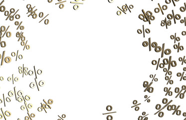 3d Sales icons floating in the air 3D rendering