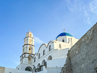 Panoramic view of Santorini, Cyclades Island, Greece. Beatuiful Oia village.