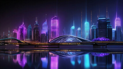 a view of a futuristic city landscape with skyscrapers that have sophisticated and innovative architectural designs.