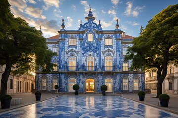 Obraz premium Stunning façade of the National Tile Museum, Lisbon., generative IA