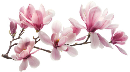 Obraz premium A beautiful pink magnolia flower nature flower , Magnolia flowers isolated on white background , Spring flower background , Vibrant Pink flowers , magnolia tree blossom, spring in bloom