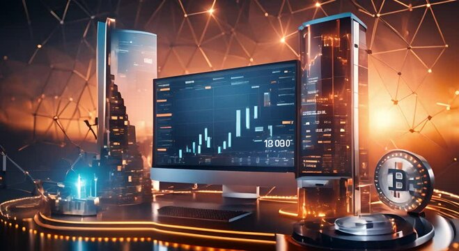 Technology and finance mutually drive growth and innovation. Technology and Finance Concept