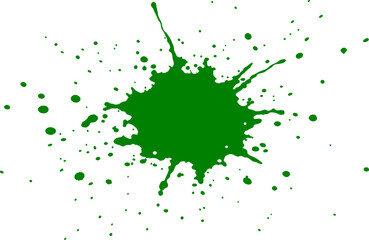 Green Color Paint Splatter	
