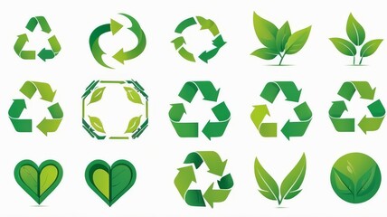 illustration of a waste recycling background with a recycling logo. Recycle symbol on green background with recycle bin. Concept illustration representing environmentally friendly waste management.