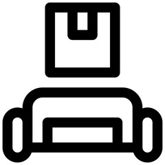 Logistics robot. Editable stroke vector icon.