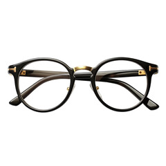 Round eyeglasses with modern and minimal style isolated on white and transparent background