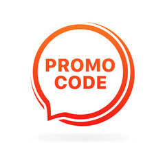 Promo code icon. Message bubble icon. Flat style. Vector icon.