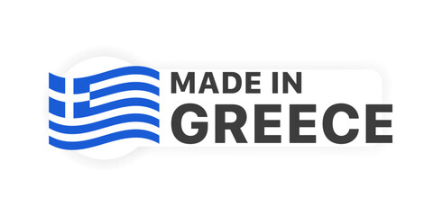 Made in Greece banner. Flat style. Vector illustration.