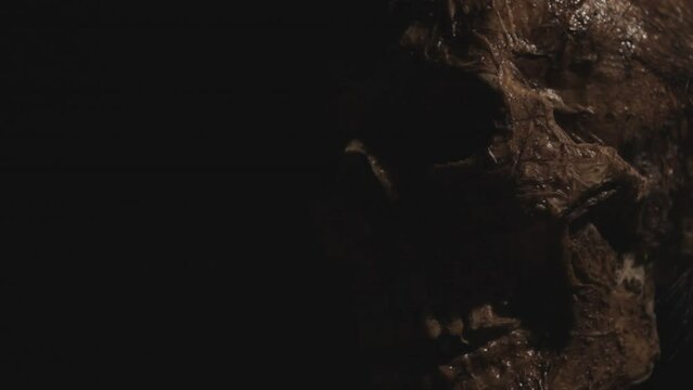 Skull barely lighted 