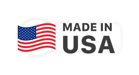 Made in Usa banner. Flat style. Vector illustration.