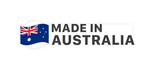 Made in Australia banner. Flat style. Vector illustration.