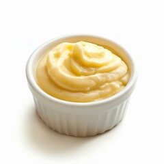 Creamy Custard Minimalist Elegance on White Background for Easy Background Removal