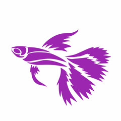 illustration vector graphic of tribal art design Guppy fish tattoo