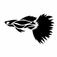 illustration vector graphic of tribal art design Guppy fish tattoo