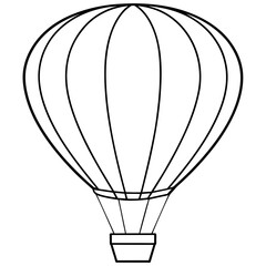 Fototapeta premium hot air balloon line art vector silhouette 
