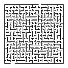 Maze shape design element. There is one entrance and exit and one correct path, but many paths lead to dead ends.