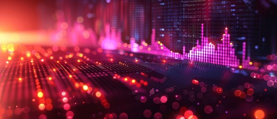 A modern stock market graph with a digital theme, showcasing financial data and trends. This image features a dynamic and futuristic design, perfect for illustrating concepts related to finance,