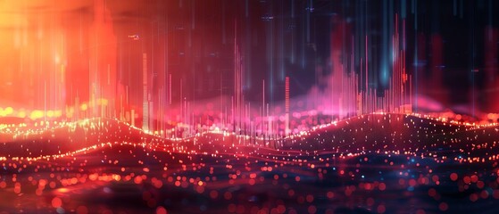 A modern stock market graph with a digital theme, showcasing financial data and trends in a sleek and contemporary design.