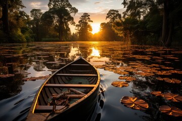 Obraz premium Serene Scenario Exotic birds in the PREK Toal Reserve, Siem Reap, Cambodia., generative IA