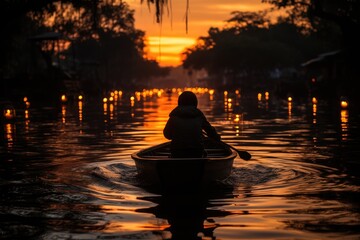 Obraz premium Floating village in Siem Reap, Cambodia, life by the lake., generative IA