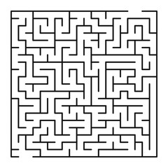 Maze shape design element. There is one entrance and exit and one correct path, but many paths lead to dead ends.