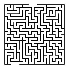 Maze shape design element. There is one entrance and exit and one correct path, but many paths lead to dead ends.