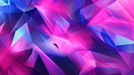 Abstract triangle geometric polygonal background. Blue purple pink gradient triangular modern wallpaper