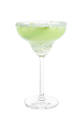 Delicious Margarita cocktail in glass isolated on white