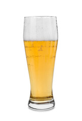 Full glass of beer isolated on white