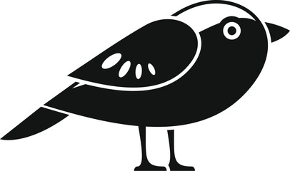 Small bird standing side view icon in simple style isolated on white background