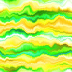 Obraz premium Blurry silk green brown vertical autumn fall tie dye texture background. Wavy irregular bleeding wave seamless pattern. Atmospheric ombre distort effect. Space dyed all over print