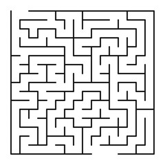Maze shape design element. There is one entrance and exit and one correct path, but many paths lead to dead ends.
