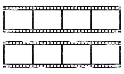 film strip icon isolated on background with texture brush. ribbon photo film strip frame, Video Film strip roll