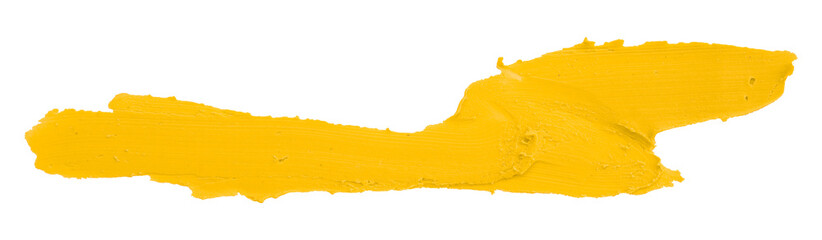 Yellow plasticine brush isolated on transparent background.