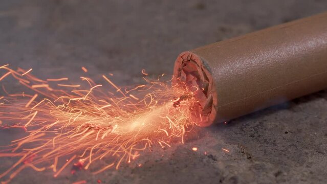 Dynamite Cartridge About To Explode