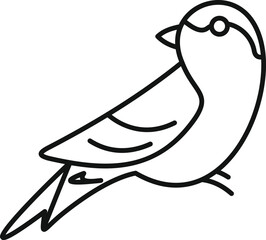 Minimalist line art of a bird sitting, embodying simplicity and elegance