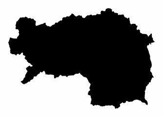 Obraz premium Styria state silhouette map