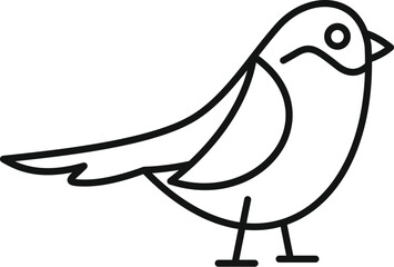 Simple line drawing of a bird standing, side view, minimalist style